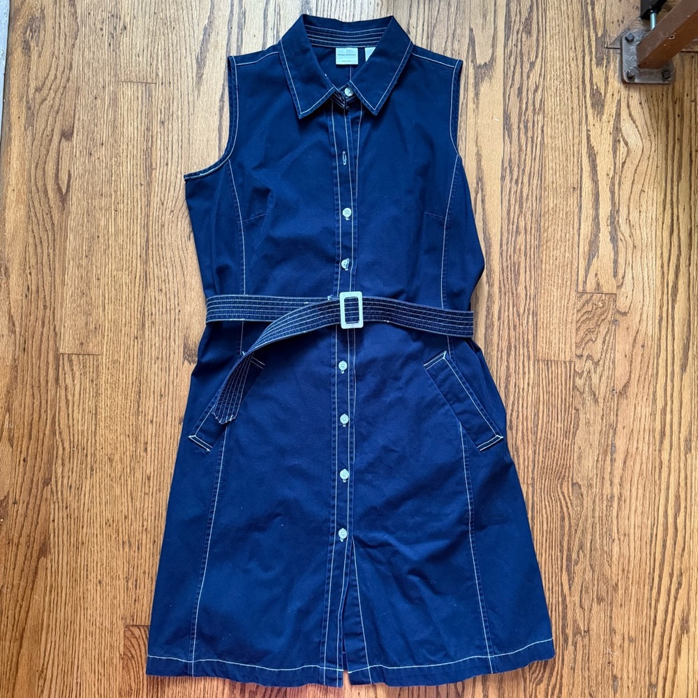 Isaac Mizrahi for Target Denim Blue and White Contrast Stitching Dress